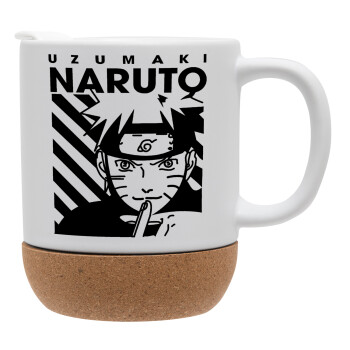 Naruto uzumaki, Κούπα, κεραμική με βάση φελού και καπάκι (ΜΑΤ), 330ml (1 τεμάχιο)