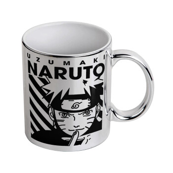 Naruto uzumaki, Mug ceramic, silver mirror, 330ml