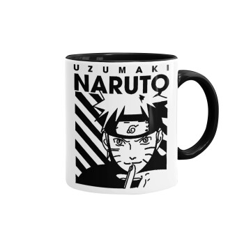 Naruto uzumaki, Mug colored black, ceramic, 330ml