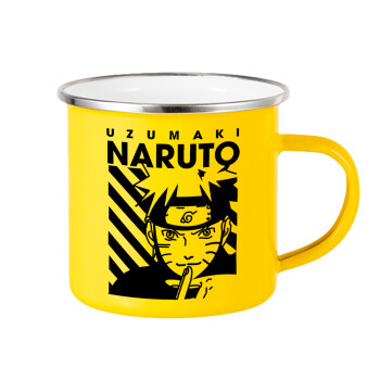 Naruto uzumaki, Yellow Enamel Metallic Cup 360ml