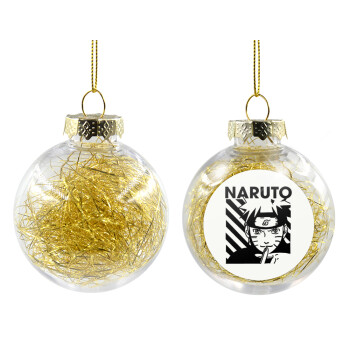 Naruto uzumaki, Transparent Christmas tree ball ornament with gold filling 8cm