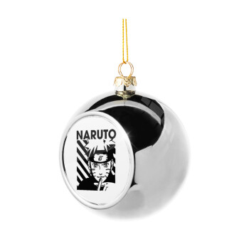 Naruto uzumaki, Silver 8cm Christmas tree ball ornament