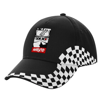 Naruto anime, Adult Ultimate BLACK RACING Cap, (100% COTTON DRILL, ADULT, UNISEX, ONE SIZE)