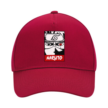 Naruto anime, Adult Ultimate Hat RED, (100% COTTON DRILL, ADULT, UNISEX, ONE SIZE)