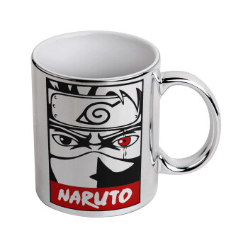 Naruto anime, Mug ceramic, silver mirror, 330ml