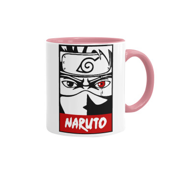 Naruto anime, Mug colored pink, ceramic, 330ml
