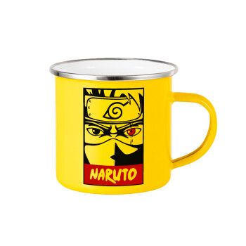 Naruto anime, Yellow Enamel Metallic Cup 360ml