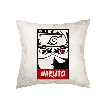 Naruto anime, Μαξιλάρι καναπέ Δερματίνη Γκρι 40x40cm με γέμισμα