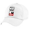 Children's Baseball Cap, 100% Cotton Twill, White (COTTON, CHILDREN'S, UNISEX, ONE SIZE)