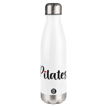 Pilates love, Metal mug thermos White (Stainless steel), double wall, 500ml