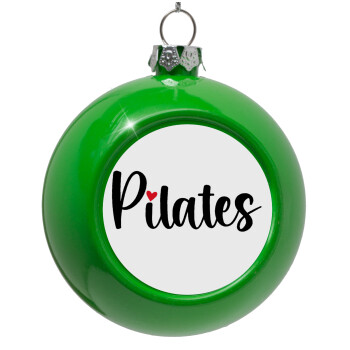 Pilates love, Green Christmas tree ornament bauble 8cm