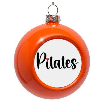 Pilates love, Orange Christmas tree ornament bauble 8cm