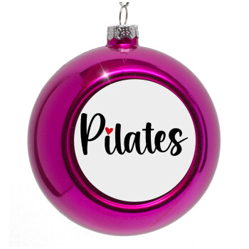 Pilates love, Purple Christmas tree ornament bauble 8cm