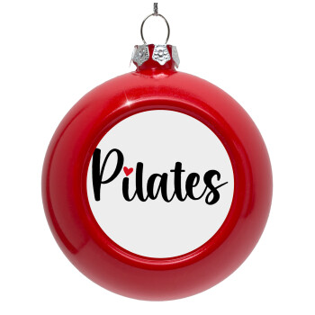 Pilates love, Red Christmas tree ornament bauble 8cm