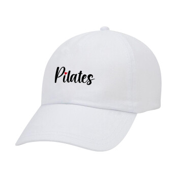 Pilates love, Καπέλο Ενηλίκων Baseball Λευκό 5-φύλλο (POLYESTER, ΕΝΗΛΙΚΩΝ, UNISEX, ONE SIZE)