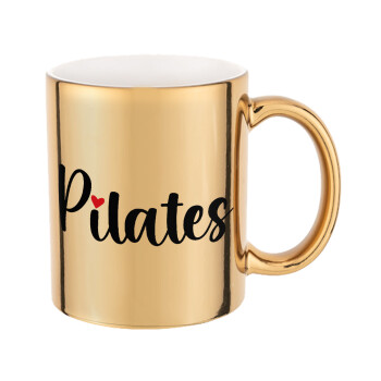 Pilates love, Mug ceramic, gold mirror, 330ml
