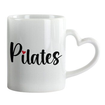 Pilates love, Mug heart handle, ceramic, 330ml