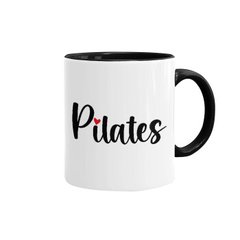 Pilates love, Mug colored black, ceramic, 330ml