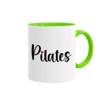 Pilates love, Κούπα χρωματιστή βεραμάν, κεραμική, 330ml