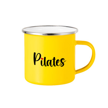 Pilates love, Yellow Enamel Metallic Cup 360ml