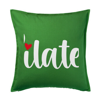 Pilates love, Sofa cushion Green 50x50cm includes filling