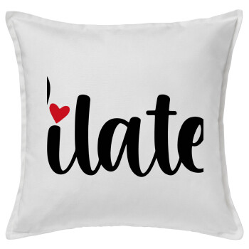 Pilates love, Sofa cushion White 50x50cm includes filling