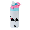 Children's hot water bottle, stainless steel, with safety straw, Pink/BlueCiel (360ml) BPA FREE