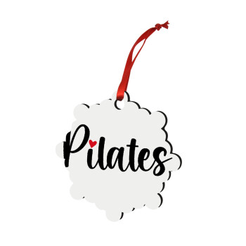 Pilates love, Στολίδι Χριστουγεννιάτικο στολίδι snowflake ξύλινο 7.5cm