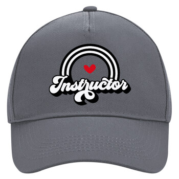 Instructor, Ultimate Adult Hat Grey, (100% COTTON DRILL, ADULT, UNISEX, ONE SIZE)