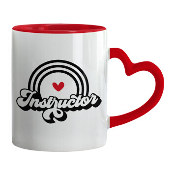Instructor, Mug heart red handle, ceramic, 330ml