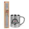 Easter Set, metallic thermal cup (300ml) & Easter aromatic flat candle (30cm) (GRAY)