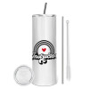 Eco friendly stainless steel tumbler 600ml, with metal straw & cleaning brush