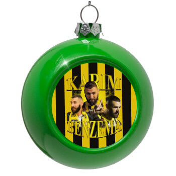 Karim Benzema, Green Christmas tree ornament bauble 8cm