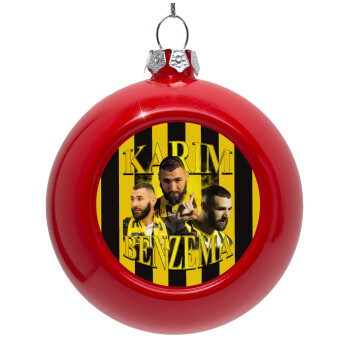 Karim Benzema, Red Christmas tree ornament bauble 8cm