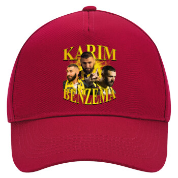 Karim Benzema, Adult Ultimate Hat RED, (100% COTTON DRILL, ADULT, UNISEX, ONE SIZE)