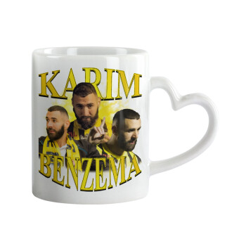 Karim Benzema, Κούπα καρδιά χερούλι λευκή, κεραμική, 330ml