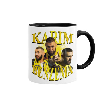 Karim Benzema, Κούπα χρωματιστή μαύρη, κεραμική, 330ml