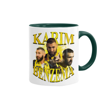 Karim Benzema, Κούπα χρωματιστή πράσινη, κεραμική, 330ml