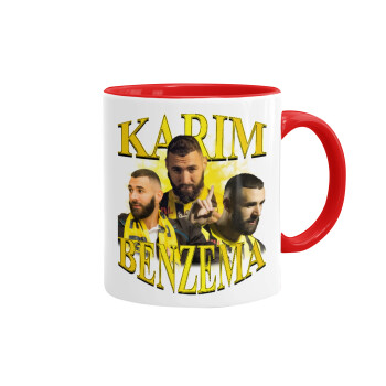 Karim Benzema, Κούπα χρωματιστή κόκκινη, κεραμική, 330ml