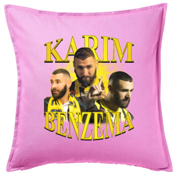 Karim Benzema, Sofa cushion Pink 50x50cm includes filling