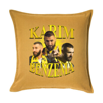 Karim Benzema, Sofa cushion YELLOW 50x50cm includes filling