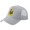 Adult Structured Trucker Hat, with Mesh, GRAY (100% COTTON, ADULT, UNISEX, ONE SIZE)