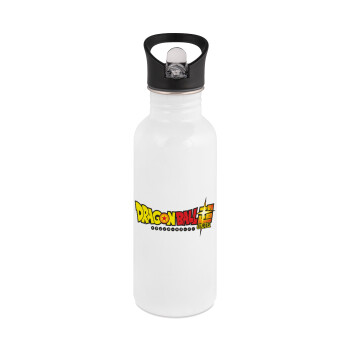 DragonBallZ, White water bottle with straw, stainless steel 600ml