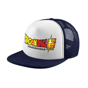 DragonBallZ, Adult Soft Trucker Hat with Dark Blue/White Mesh (POLYESTER, ADULT, UNISEX, ONE SIZE)