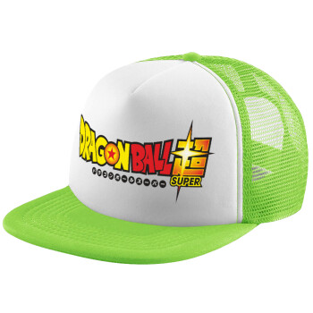 DragonBallZ, Adult Soft Trucker Hat with Mesh GREEN/WHITE (POLYESTER, ADULT, ONE SIZE)