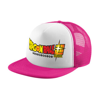 DragonBallZ, Adult Soft Trucker Hat with Pink/White Mesh (POLYESTER, ADULT, UNISEX, ONE SIZE)