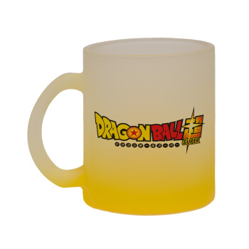 DragonBallZ, Κούπα γυάλινη δίχρωμη με βάση το κίτρινο ματ, 330ml