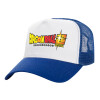 Adult Structured Trucker Hat, with Mesh, WHITE/BLUE (100% COTTON, ADULT, UNISEX, ONE SIZE)