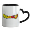 Mug heart black handle, ceramic, 330ml