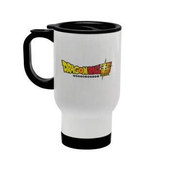 DragonBallZ, Stainless steel travel mug with lid, double wall white 450ml